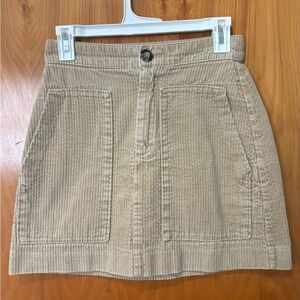 H&M Beige Corduroy Mini Skirt Woman’s Size 4